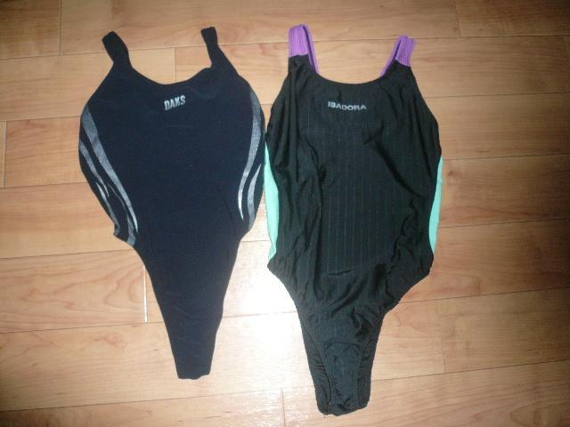 Two rare brand swimsuits! Super high-leg T-back style, race queen style.