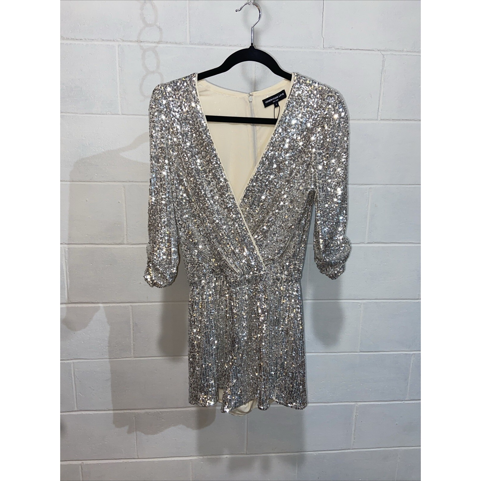 Generation Love Women's Allegra Sequin Romper S Silver REVOLVE Cocktail Party