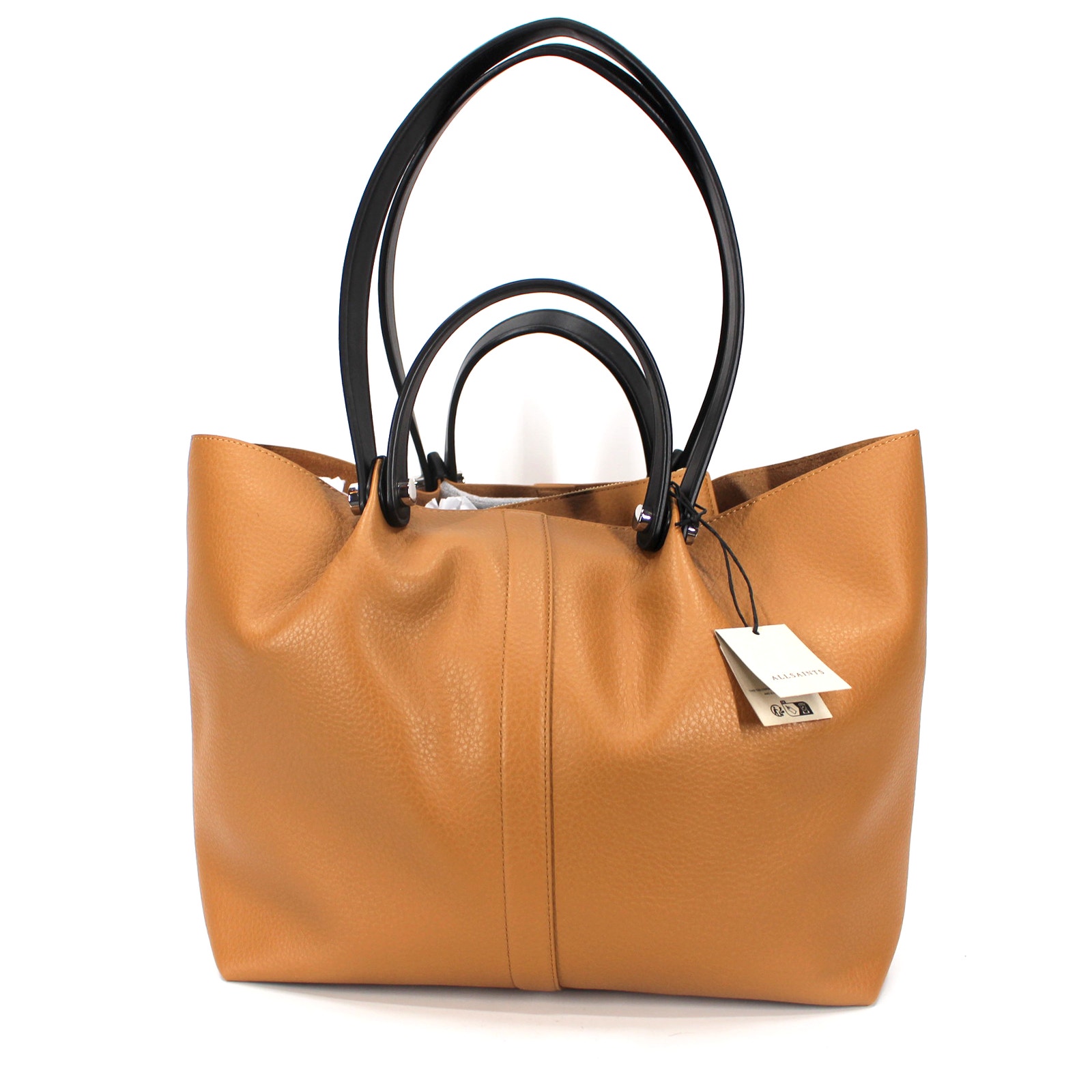 Allsaints Allington Leather Tote Bag NEW Tan East West Palisade Large Handbag