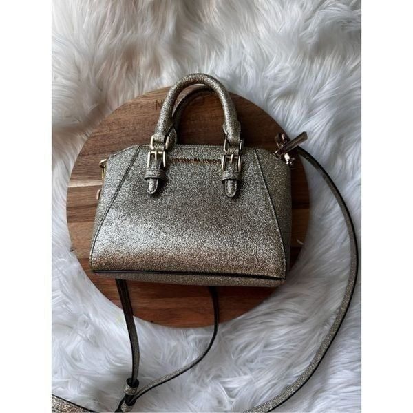 Michael Kors Ciara XS Mini crossbody leather bag gold color mini handbag