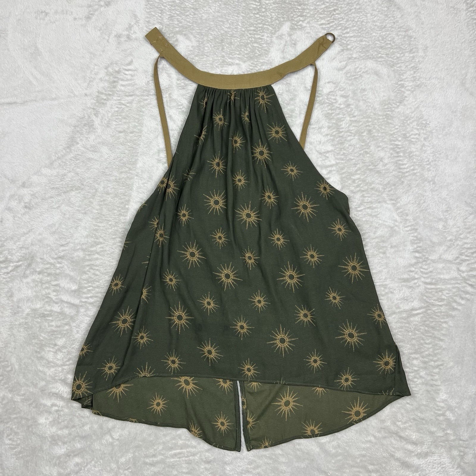 Free People Through The Night Green Sun Halter Top Women's XS