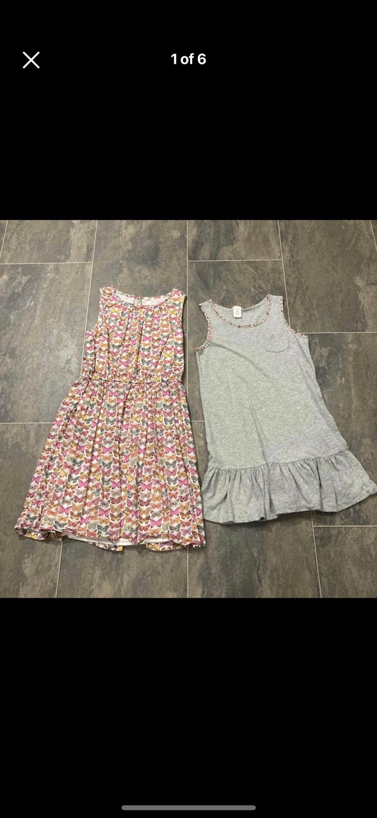 Girl’s Crewcuts size 12 summer dresses butterflies and grey