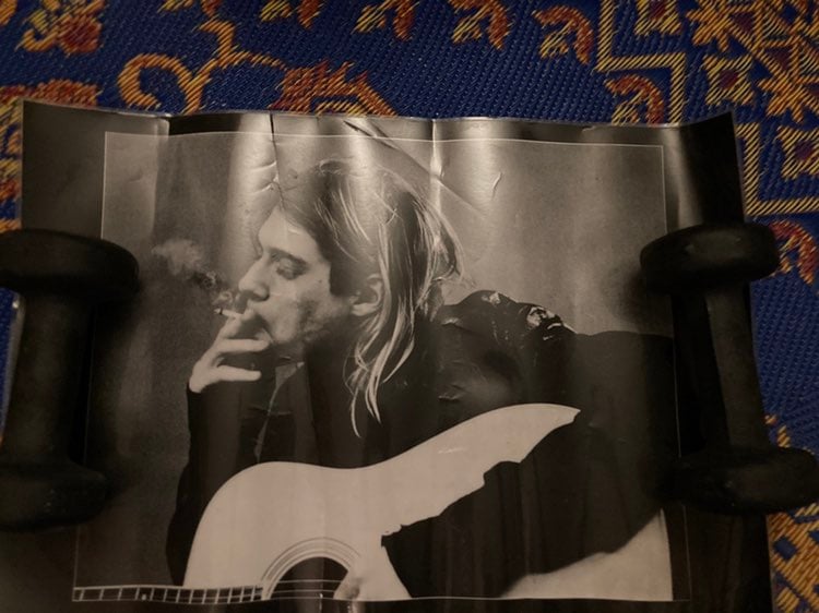 Vintage Nirvana Kurt Cobain Memorial Laminated Poster Original 90’s 16*24