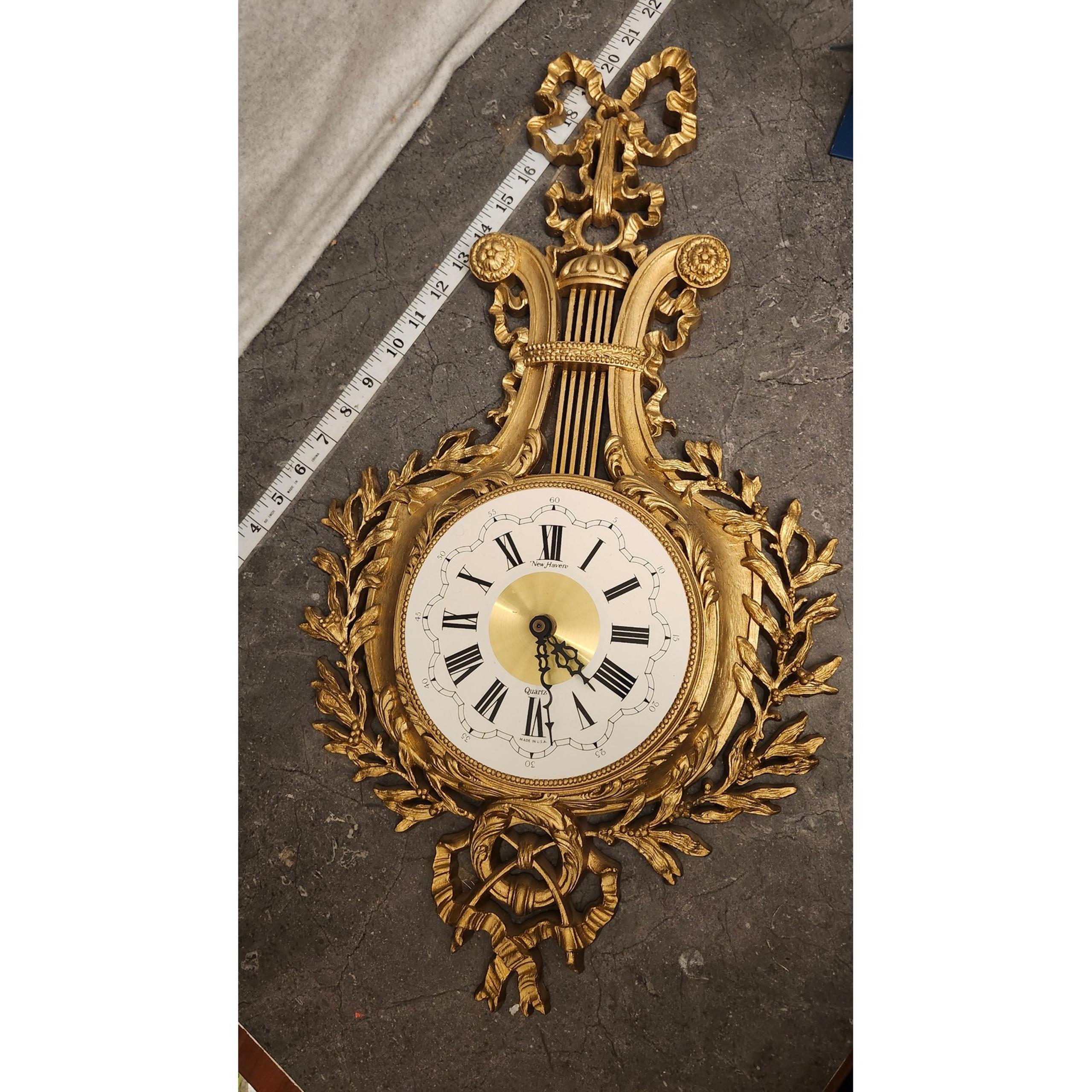 New Haven 4607 Vintage 1968 Burwood Wall Clock Regency Mid Century USA Made