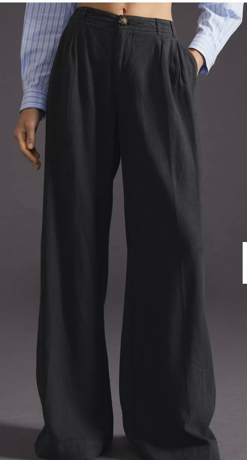 Anthropologie wide leg pants charcoal size 0