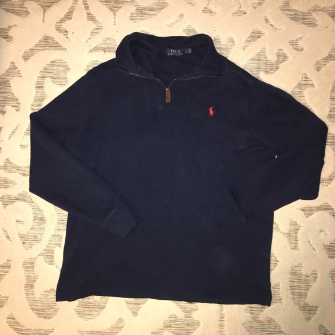 Polo by Ralph Lauren Vintage Navy Blue 1/4 Zip Sweater Men’s Size Large