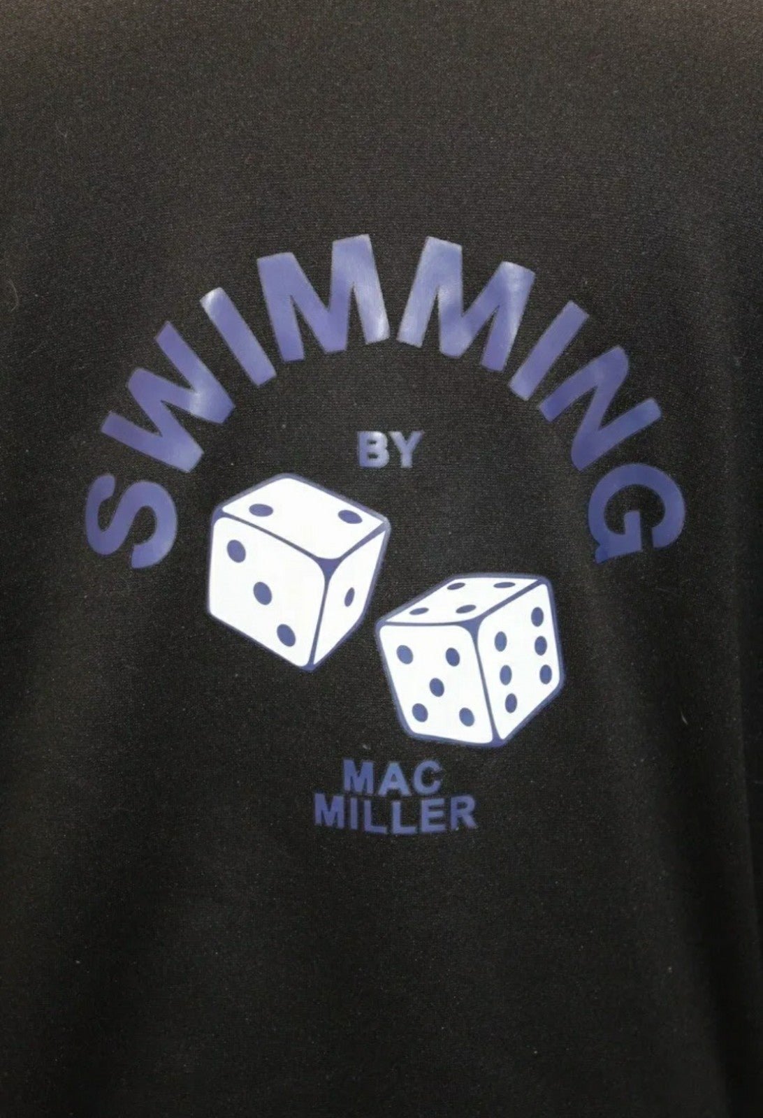 Mac Miller Swimming crew neck sweatshirt black dice most dope circles size large