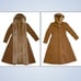 Vintage Chocolate Trench with Creamy Faux Fur & Copper Quilted Satin Lining