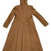 Vintage Chocolate Trench with Creamy Faux Fur & Copper Quilted Satin Lining