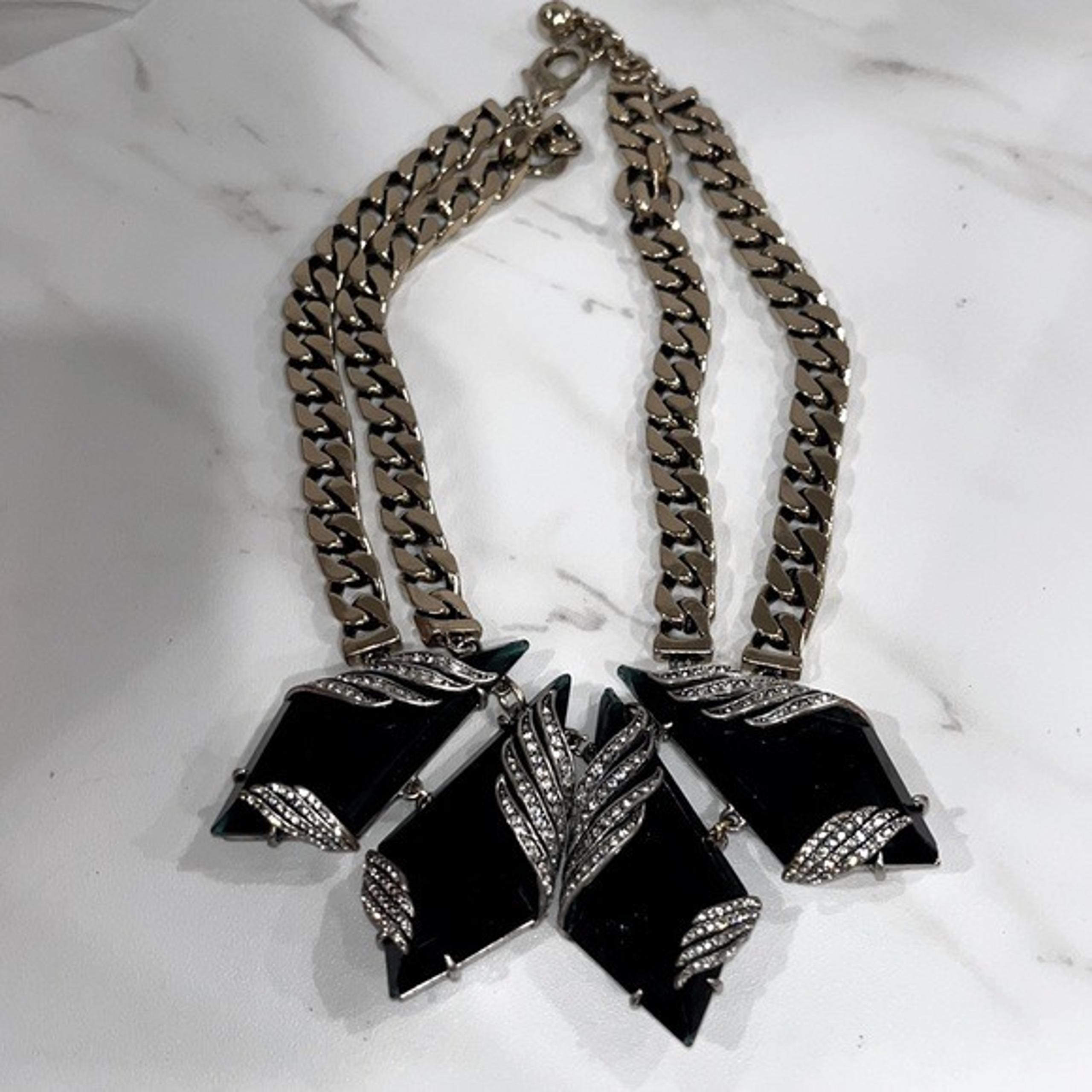 reflection double chain crystal large statement necklace - Lulu Frost