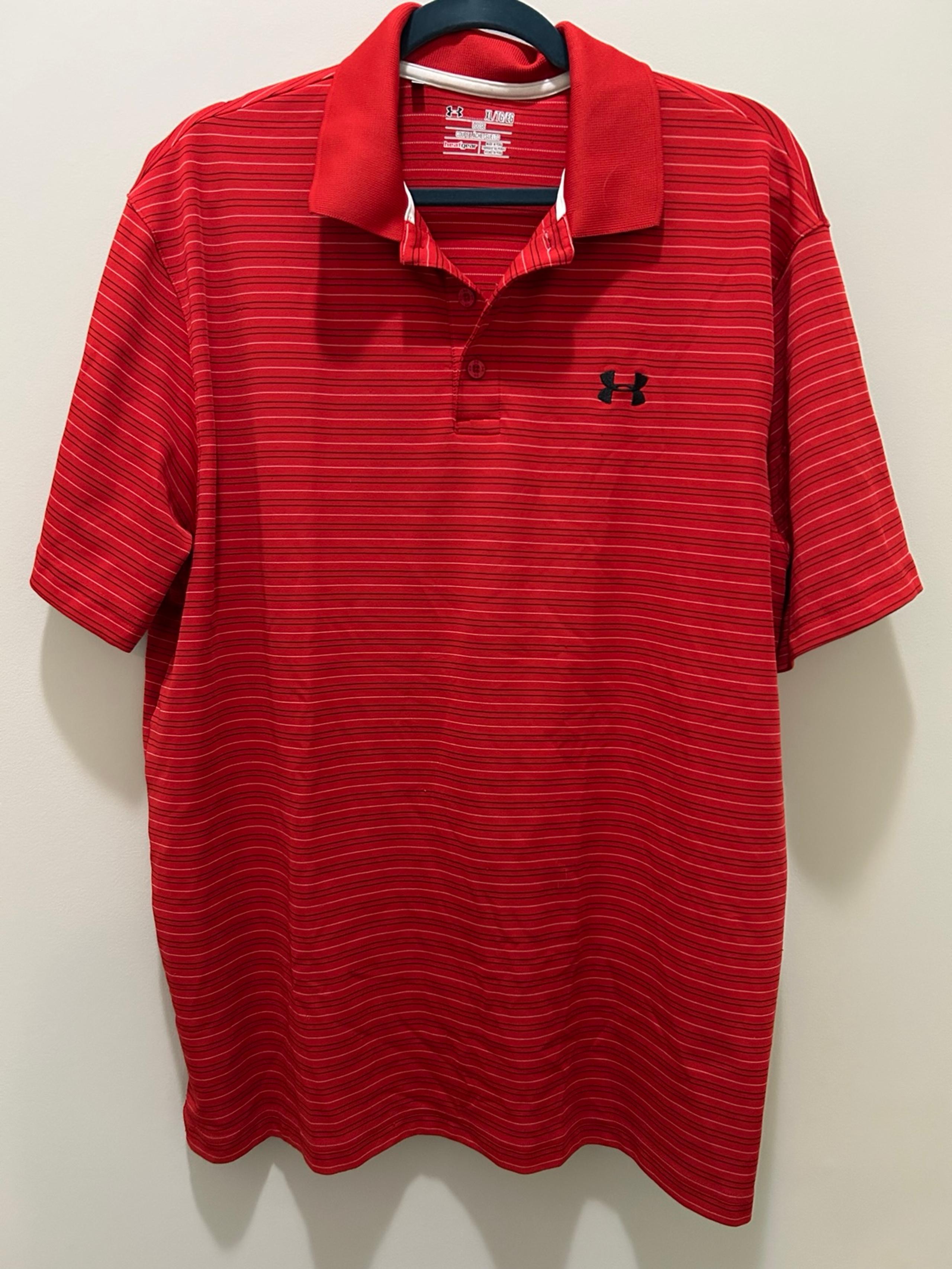 Men’s Under Armour Red Stripe Polo Size XL