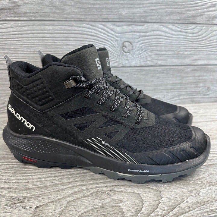 Salomon Outpulse Mid GTX Mens Size 9 Black High Top Hiking Boots Shoes 187982