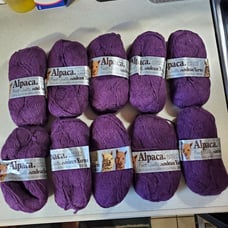 10 Skeins ALPACA. Andean Yarns Purple 4 Ply