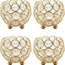Gold Crystal Votive Candle Holders for Table Tenterpiece