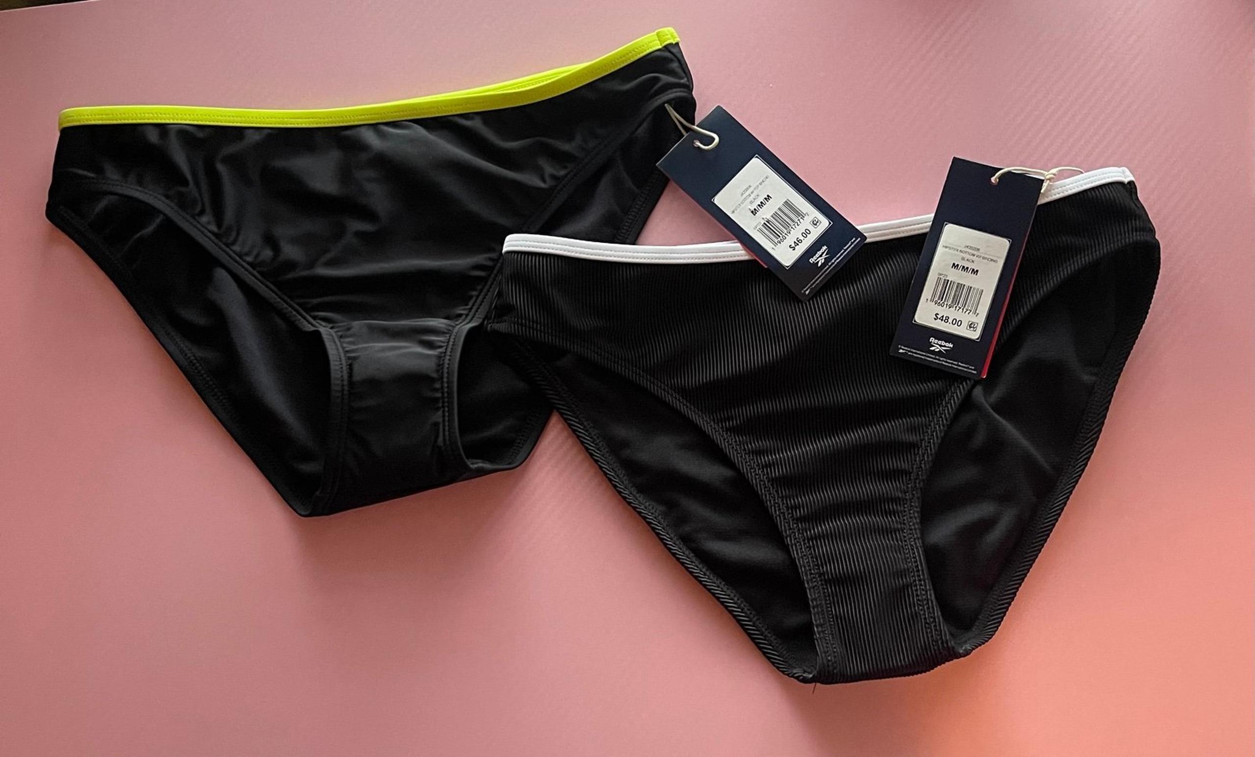 Reebok Women's Contrast-Trim Hipster Bikini Bottoms Bundle