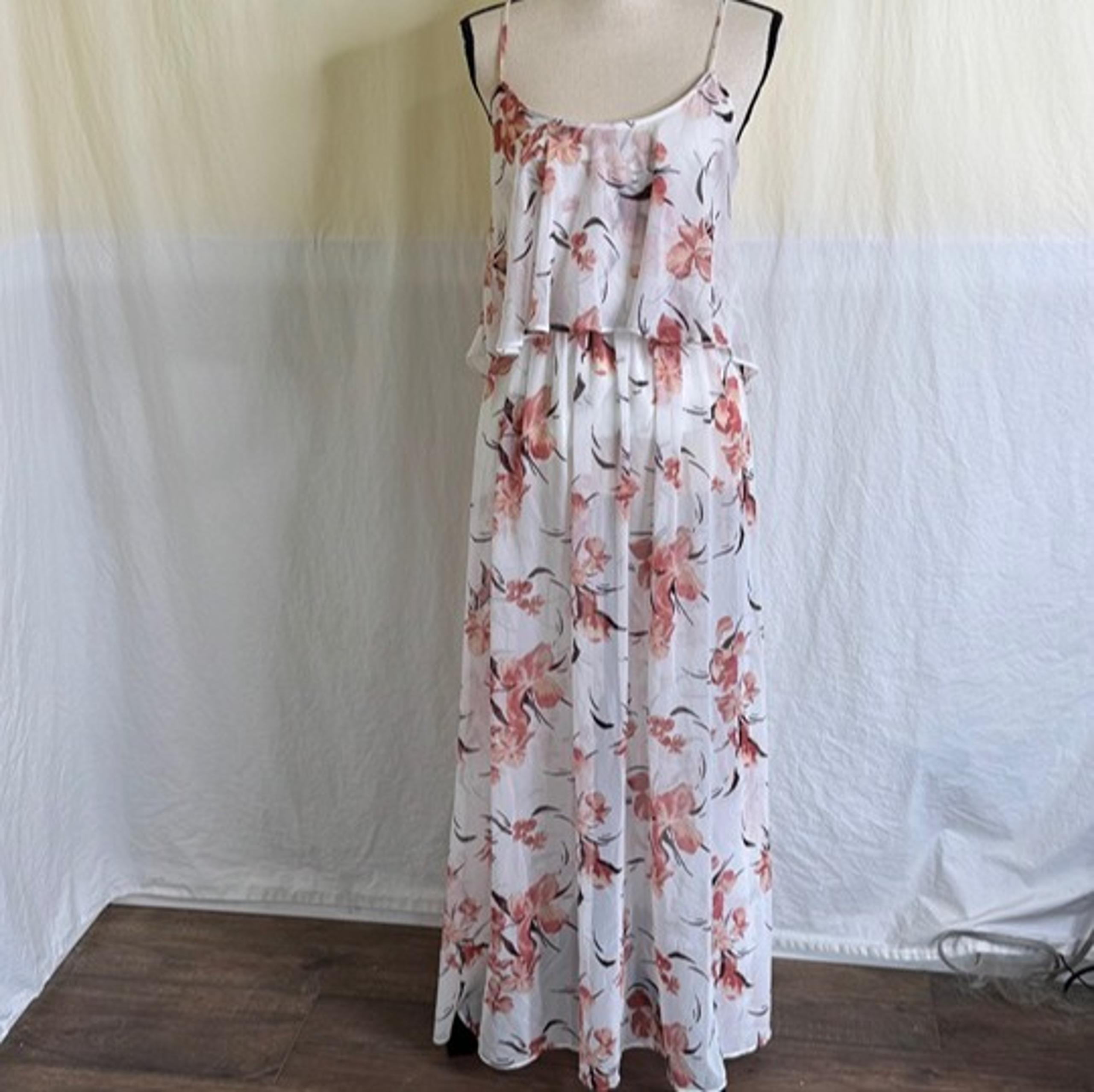 Leith Summer Maxi Dress Women’s Floral Pastel Pink Size XS