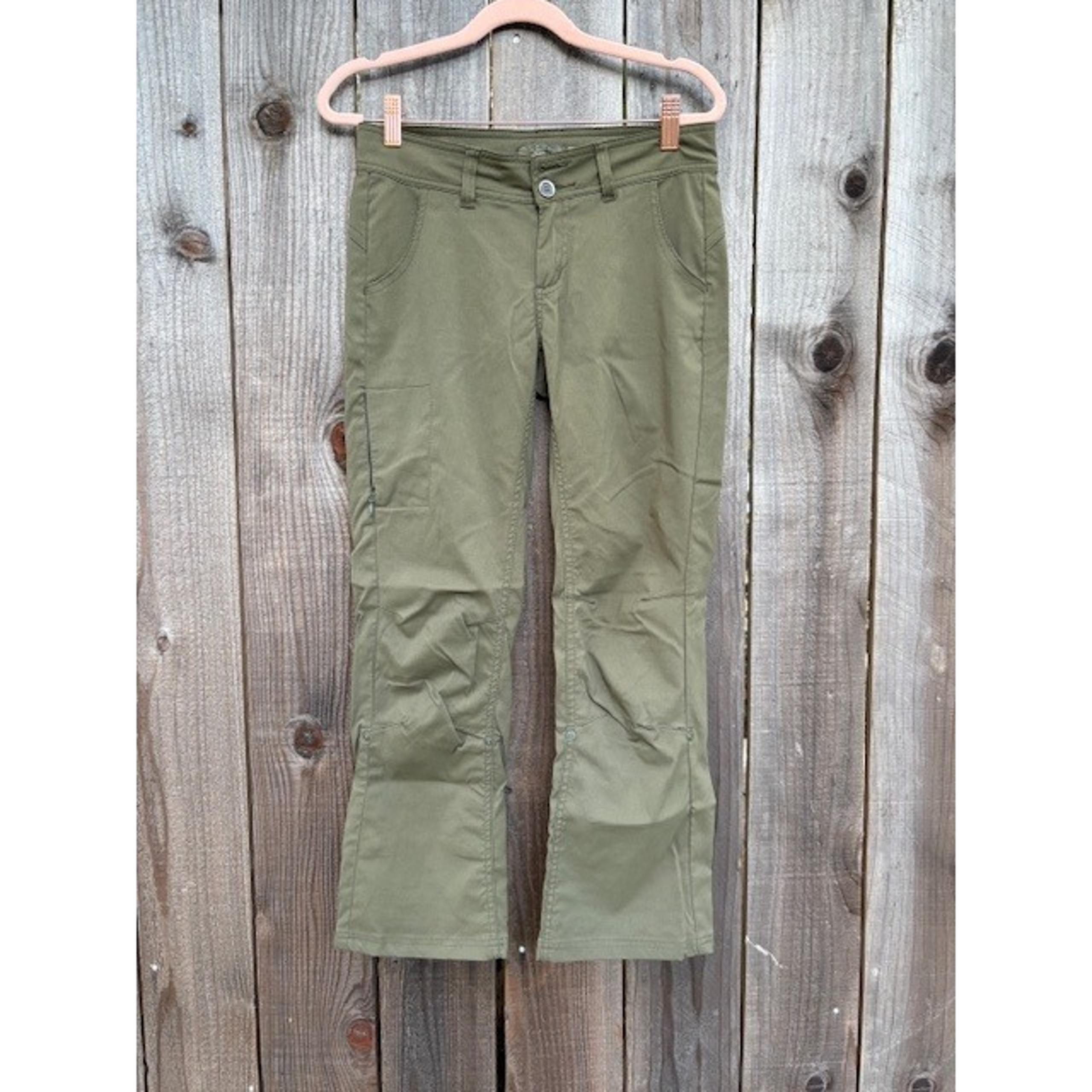 Prana Olive Green Pants Convertible Roll Up Ankle Casual Size 0
