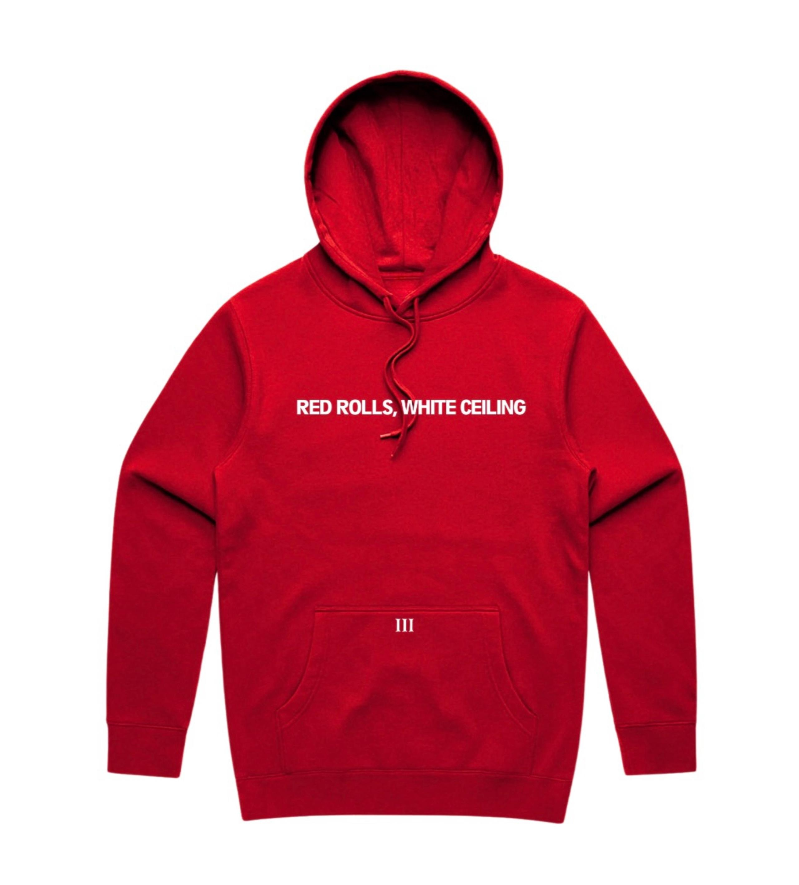 Men’s size small The Game documentary red rolls , white ceiling hoodie merch new