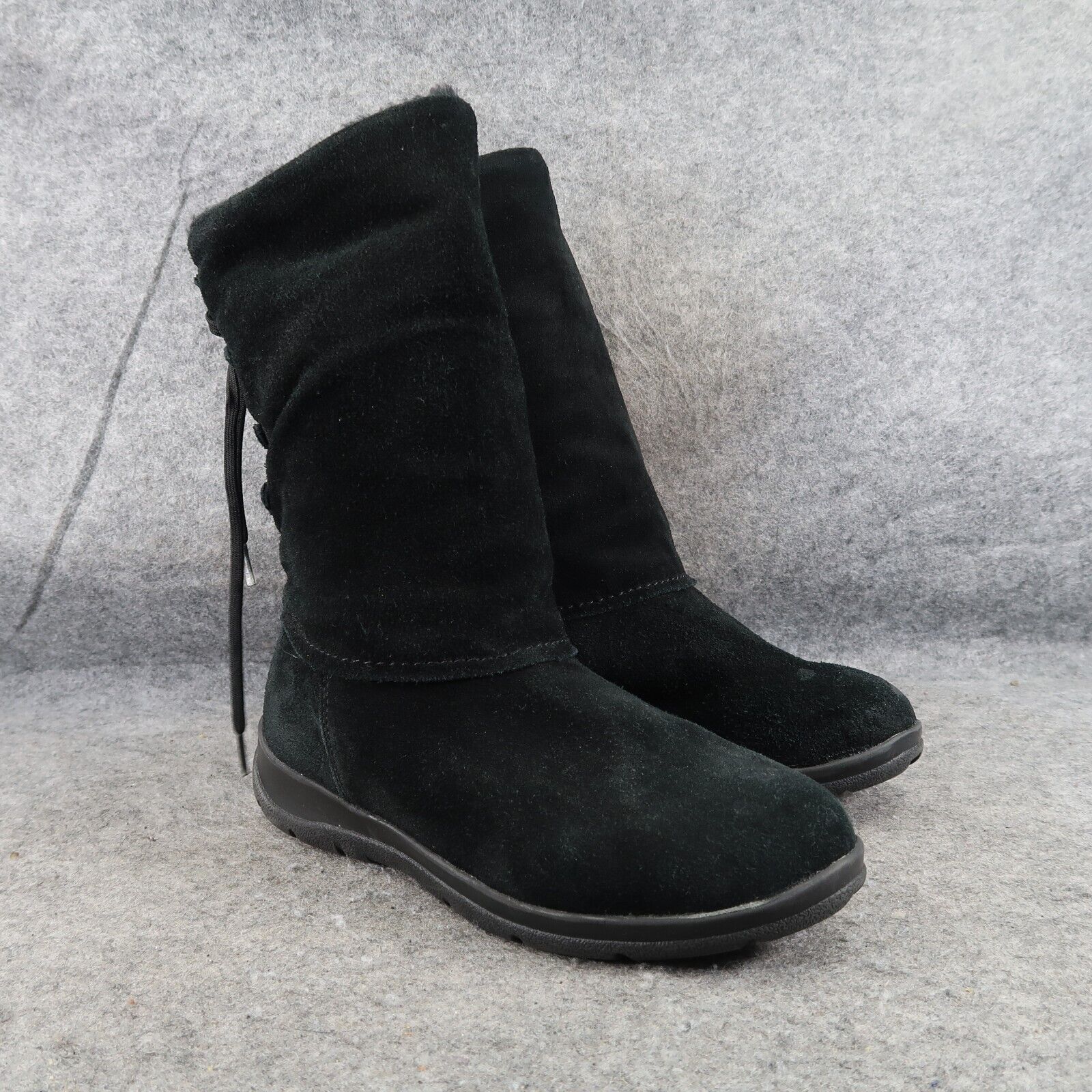 White Mountain Shoes Womens 6.5 Boots Winter Lace Up Fashion Leather Faux Fur