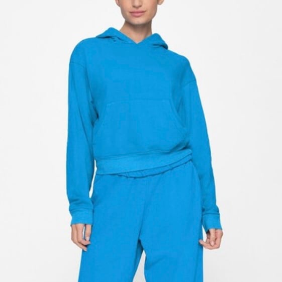 SKIMS Light French Terry Pullover Hoodie Mykonos