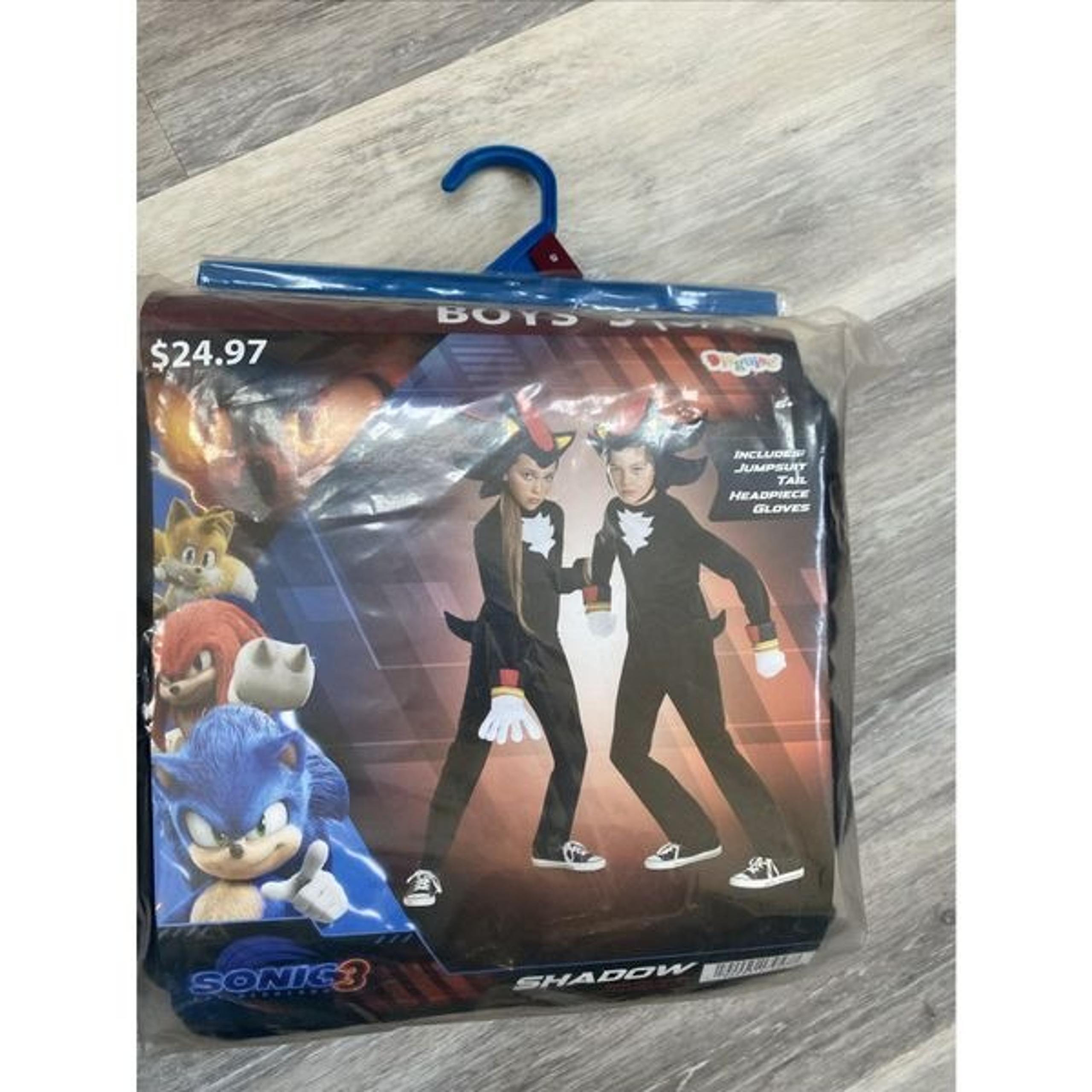 Sonic The Hedgehog 3 Shadow Boys Halloween Costume Jumpsuit Tail Small 6/7