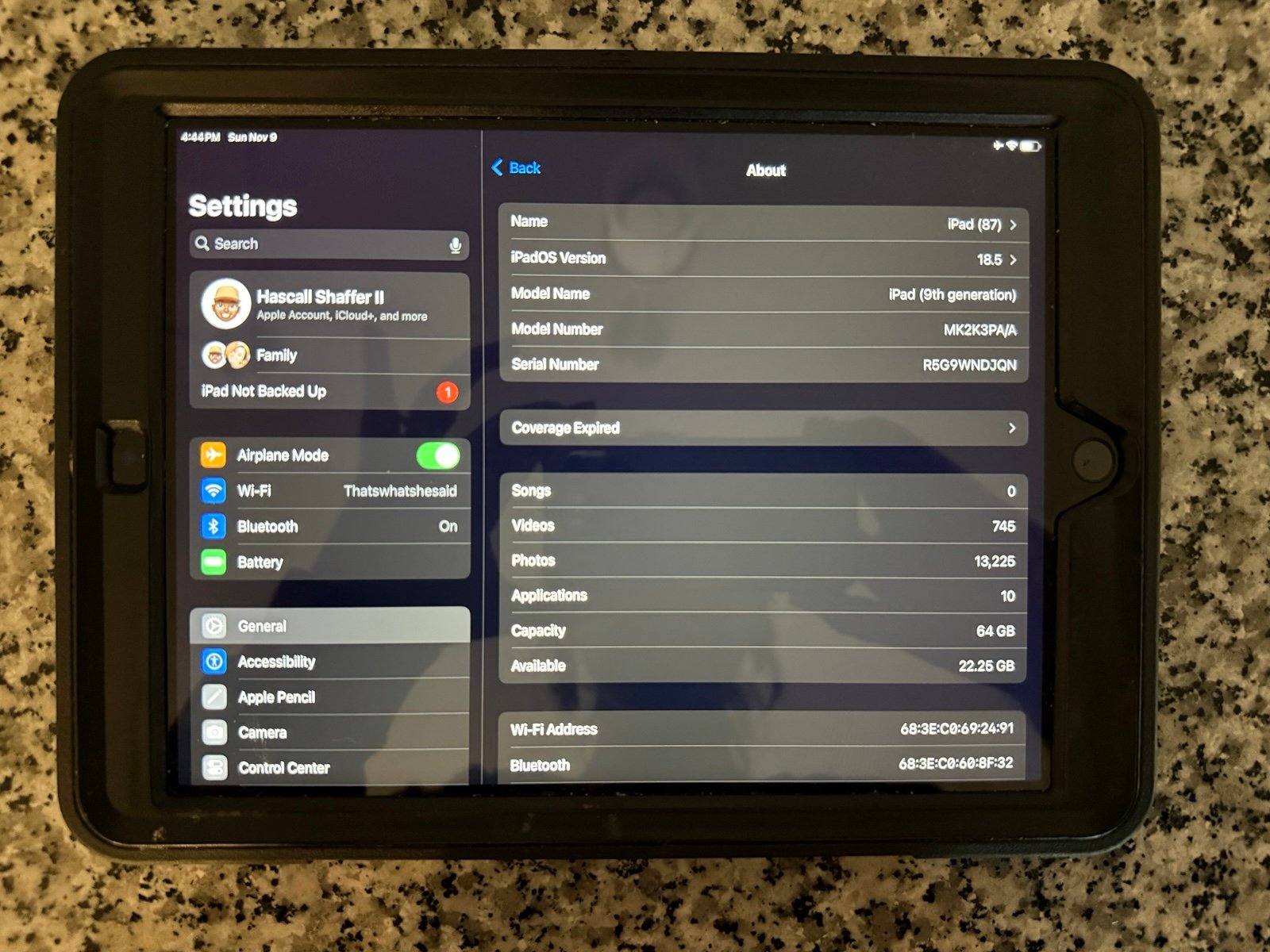 Apple iPad 9th Gen 64GB Wi-Fi + Drop-Proof Hard Case – Great Condition