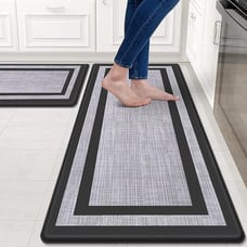 Kitchen Mat [2 PCS] Cushioned Anti-Fatigue Non-Skid Waterproof Rugs Ergonomic C