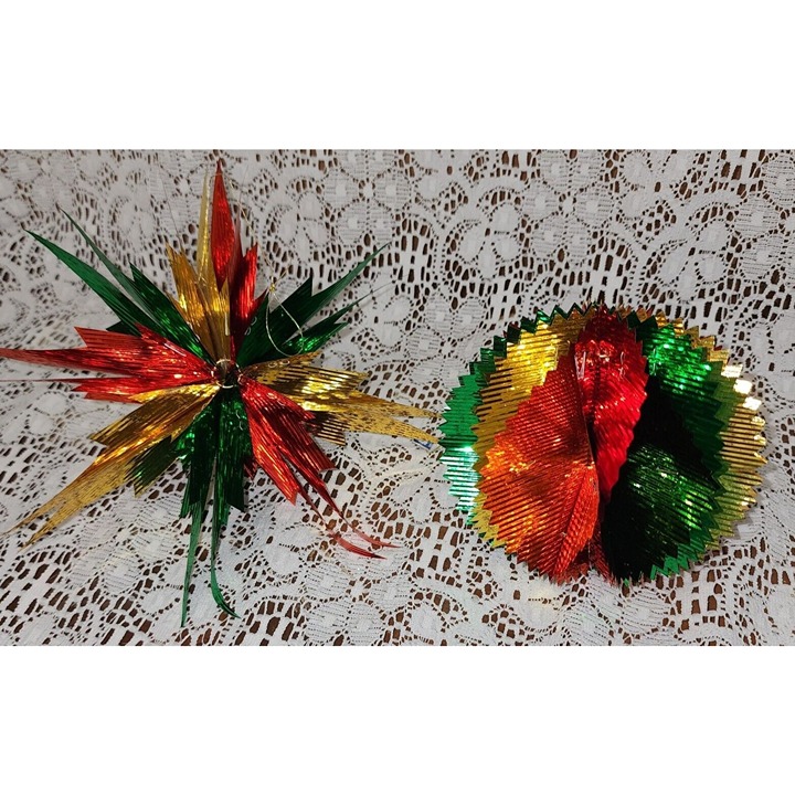 no minimum Pom Retro Ornaments Christmas Mylar Foil Vintage 2 Star Green Gold Rare Decor Home no minimum Pom Retro Ornaments Christmas Mylar Foil Vintage 2 Star Green Gold Rare Decor Home