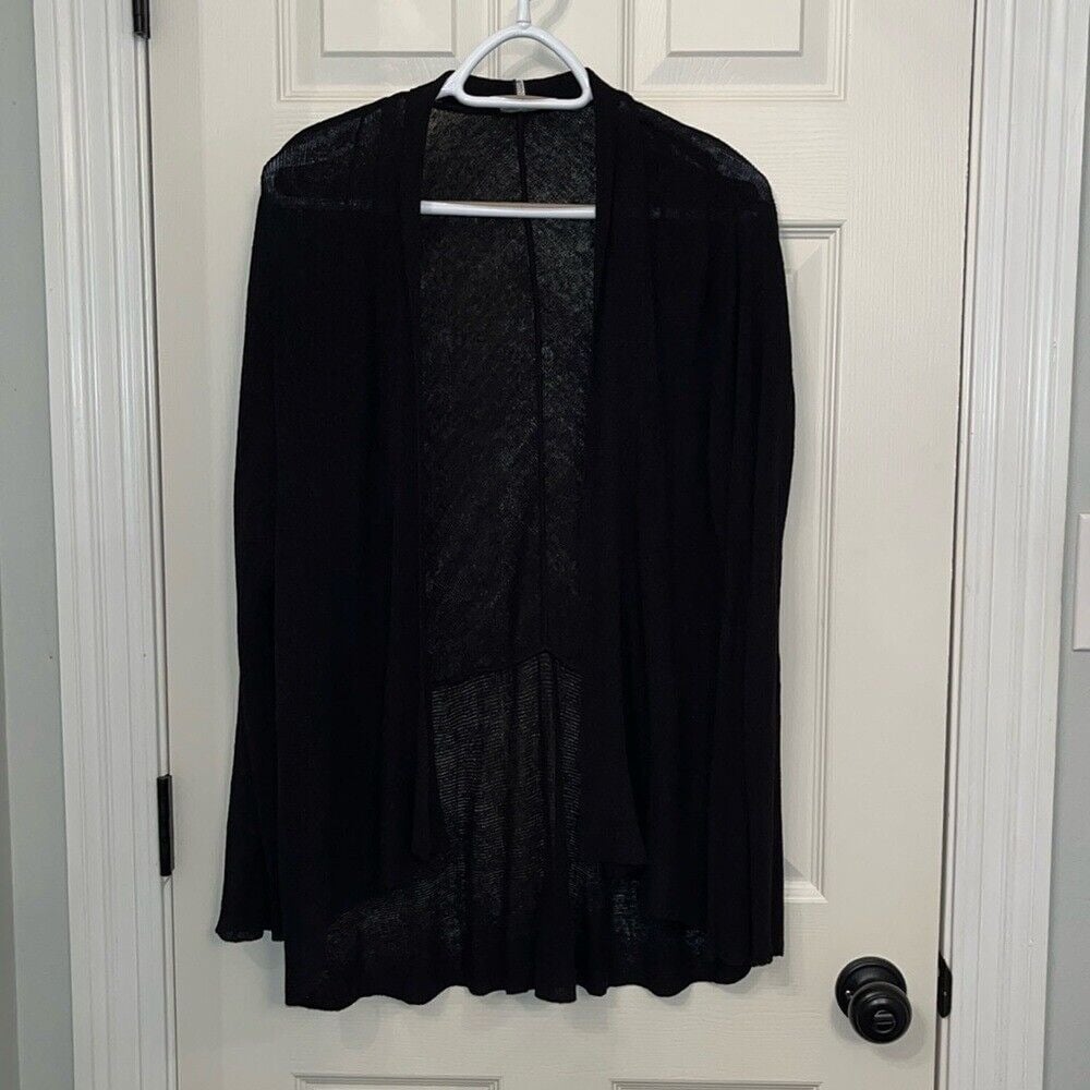 Eileen Fisher Women's Linen Blend Sheer Open Cardigan Sweater Sz Large Casual