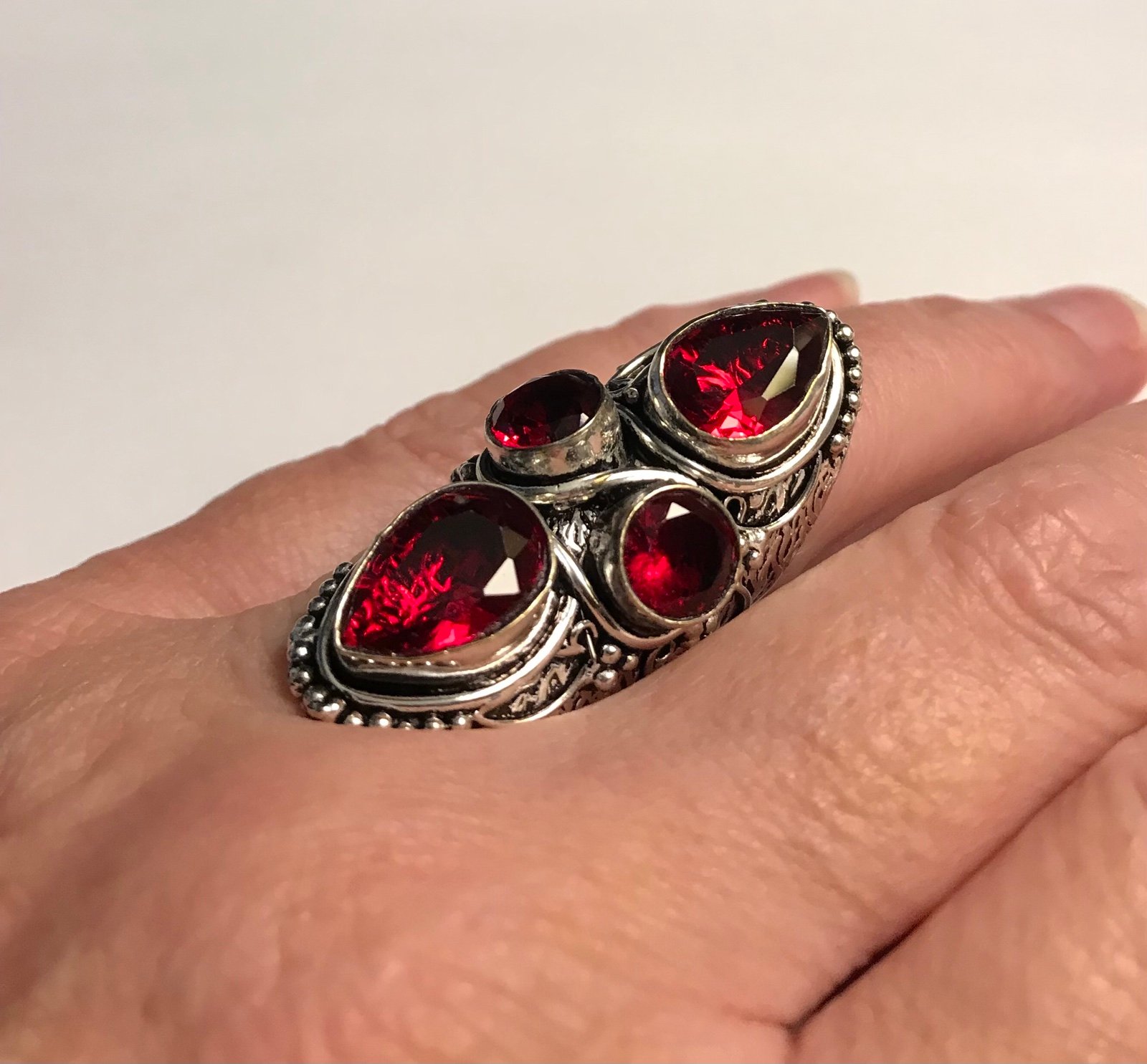 Garnet 925 Sterling Silver Ring