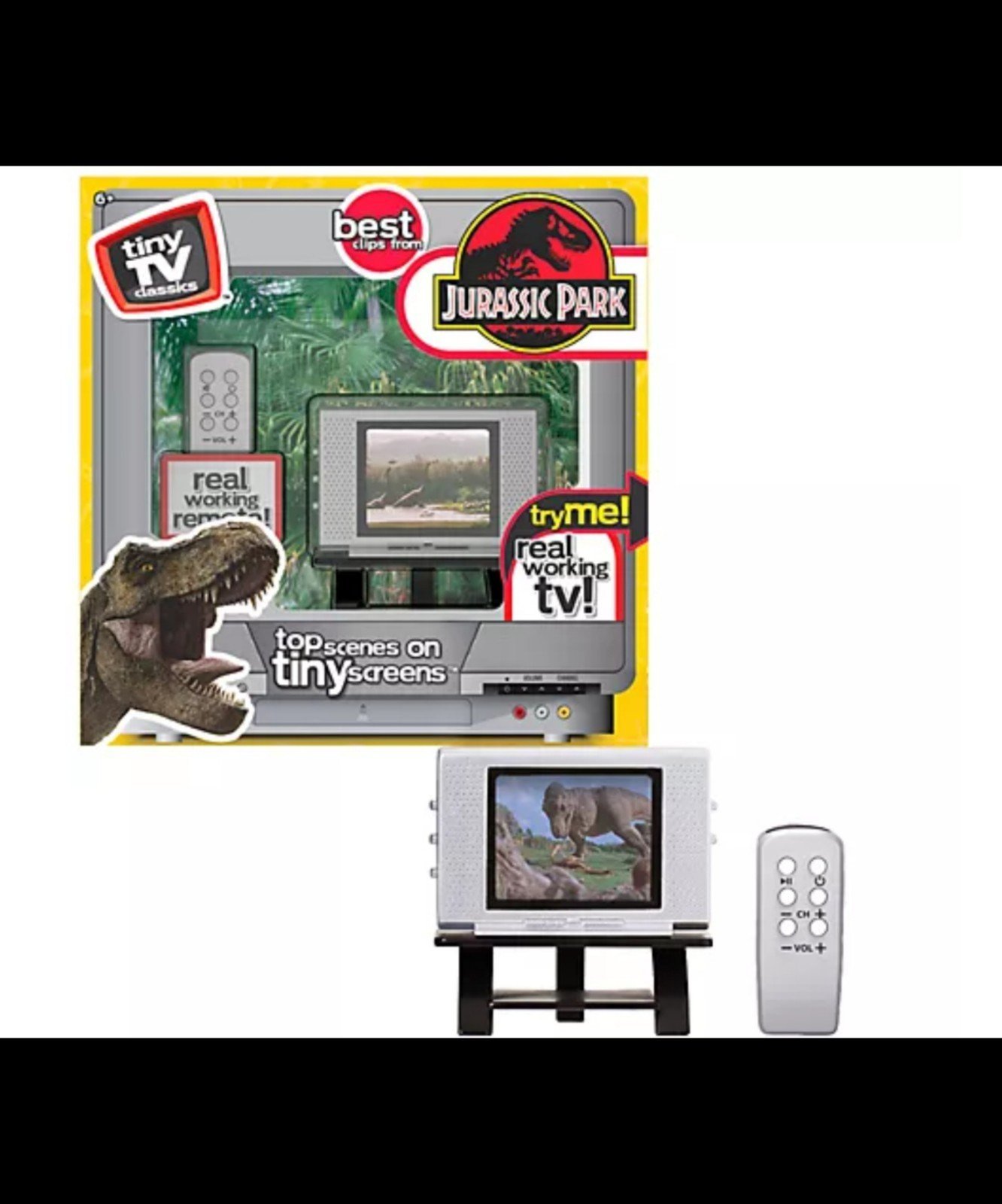 Jurassic Park Mini playing tv