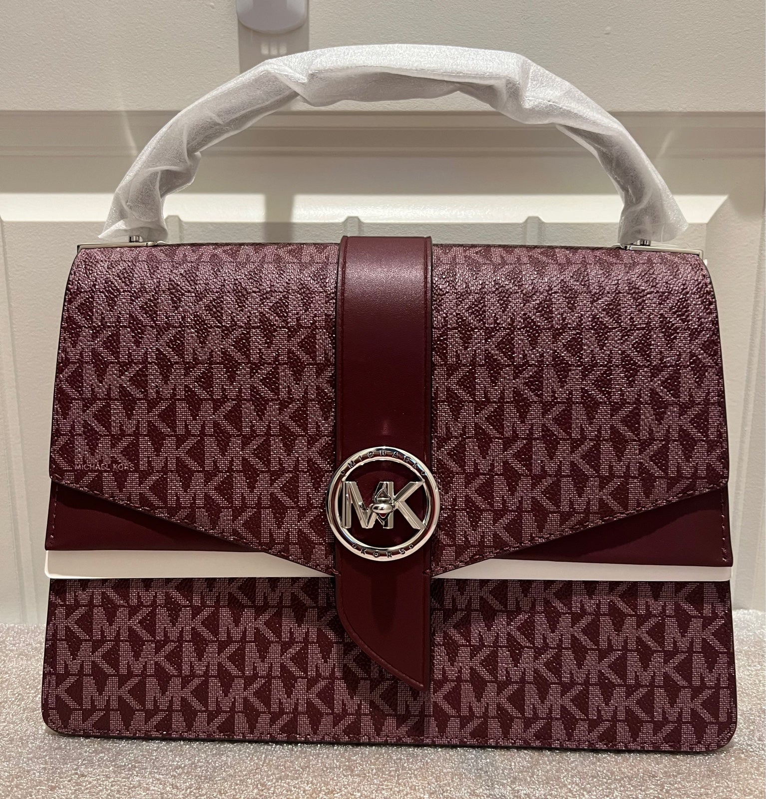 NWT Michael Kors medium logo satchel handbag