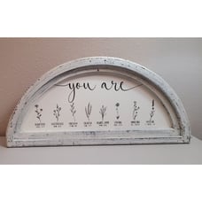 Handmade sign white/Gray distressed wood. Uplifting words/scripture. You Are...