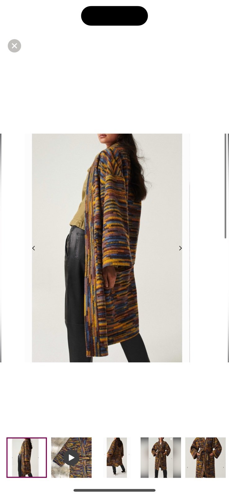 BASH Fadi Wool Blend Coat, Multicolor Striped Women's, Size Medium