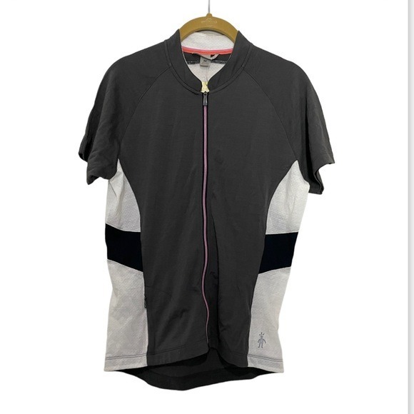 SMARTWOOL Medium Gray Channing Jersey Bike Cycling Merino Wool NWT Carbon