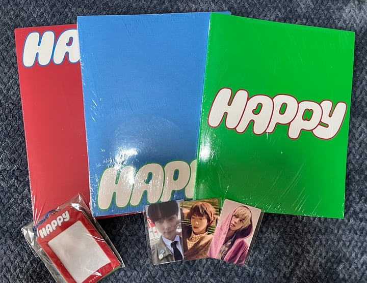 BTS JIN HAPPY ALBUM SET WITH JPFC LUCKY DRAW POB AND PHOTOCARD HOLDERS SEALED