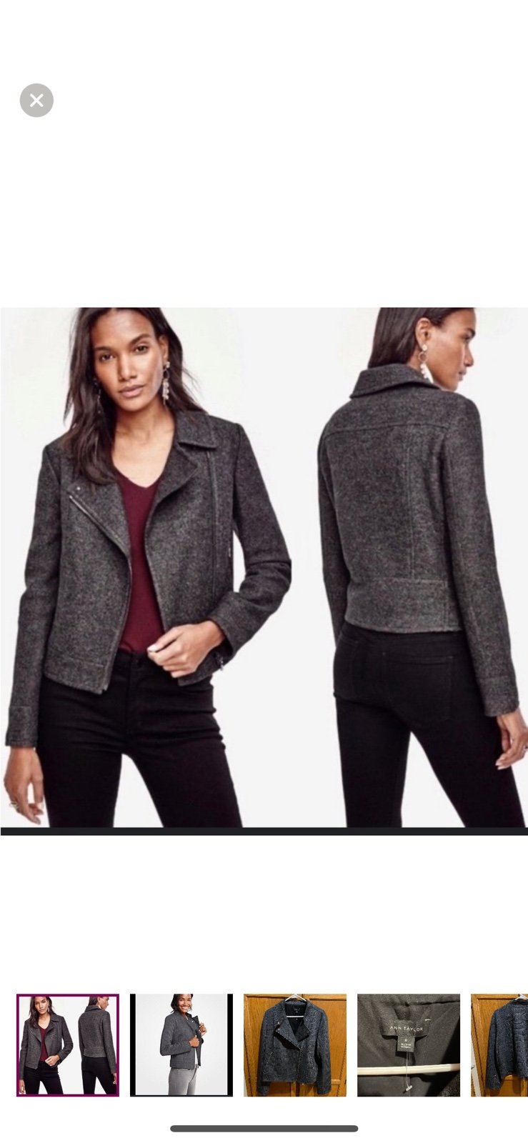 Ann Taylor plaid Moto jacket