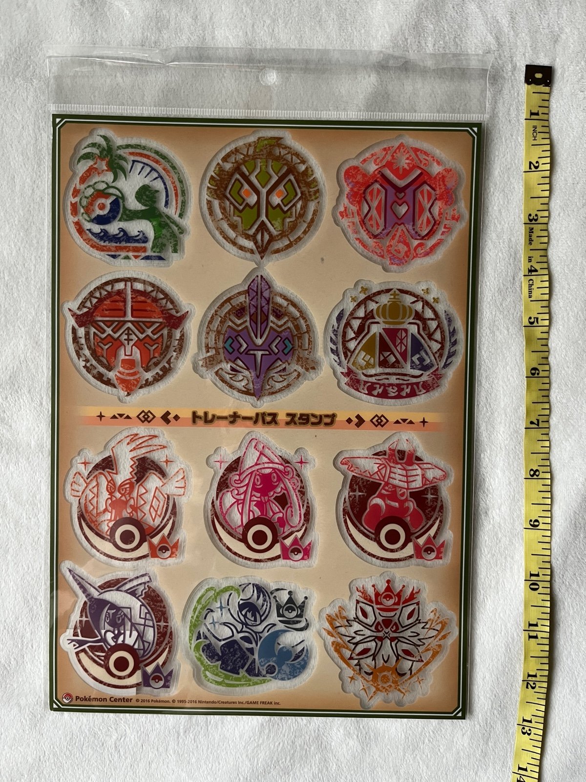Pokemon 2016 Alola trainer pass stamp clear PET sticker sheet