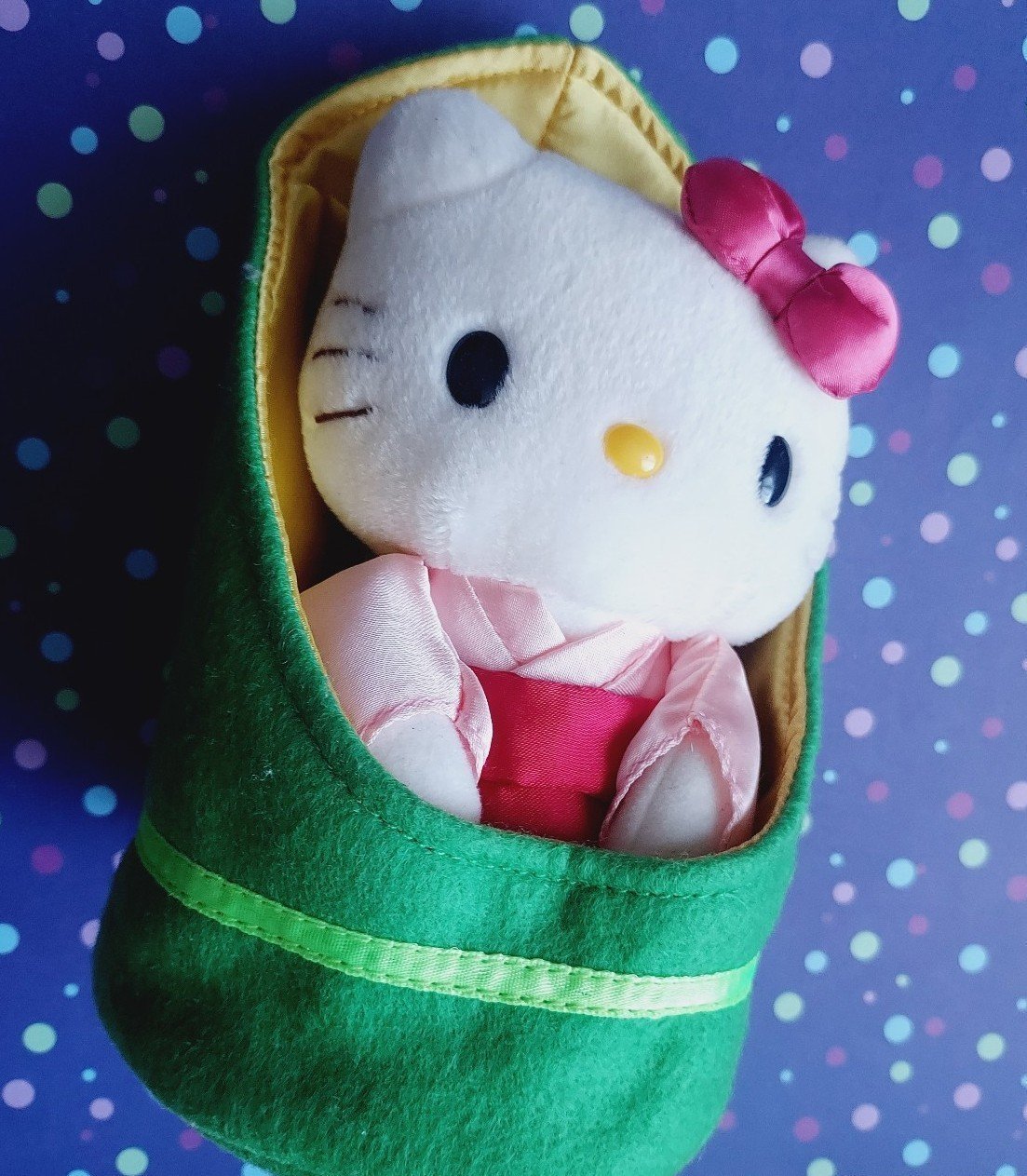 Sanrio Vintage rare Hello Kitty bamboo kimono doll plush collection deco vtg new