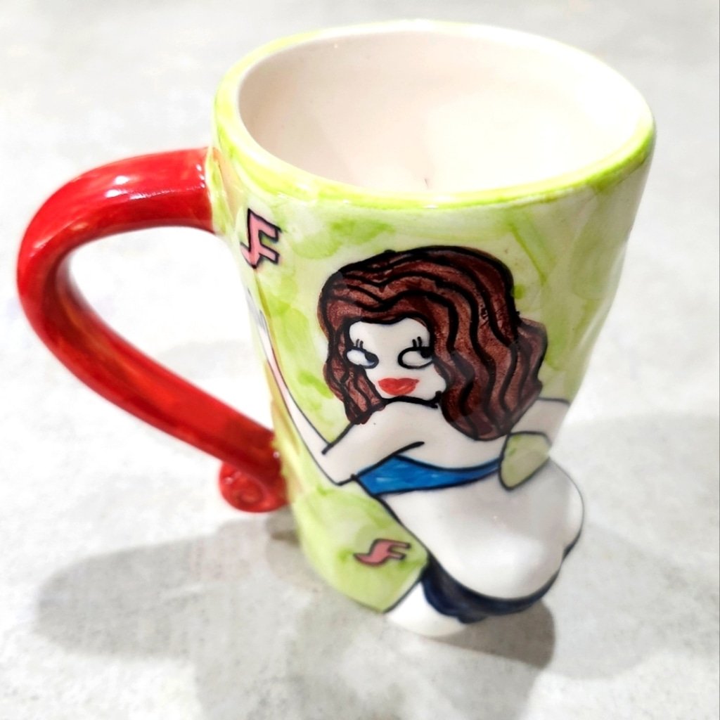 Vintage Lolly Lu Woman 3D Bum Mug Novelty Pottery Mug Cup, Tea Coffee Mug Butt