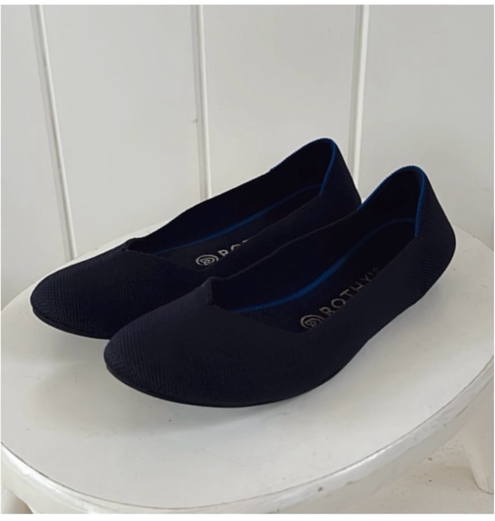 Rothy's The Flat Maritime Navy Blue Shoe Women 8 Comfort Travel Washable Casual