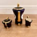 Vtg Lindner West Germany Etch Cobalt Gold Trim Tea Coffee Pot Creamer Sugar Bowl