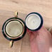 Vtg Lindner West Germany Etch Cobalt Gold Trim Tea Coffee Pot Creamer Sugar Bowl