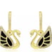 14k Gold Plated Black Swan Hoop Earrings