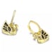 14k Gold Plated Black Swan Hoop Earrings