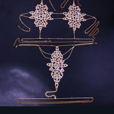 Rhinestone lingerie outfit size med