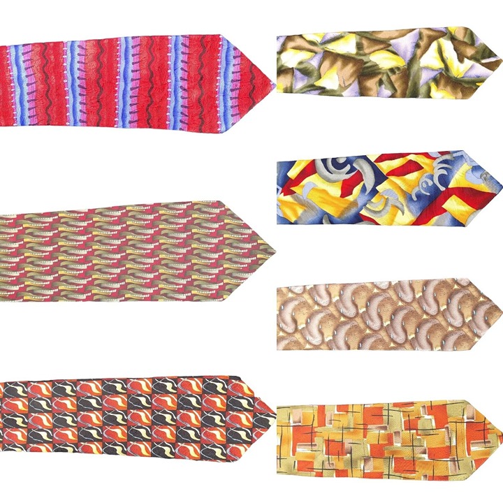 J. Garcia Mens Necktie Collector's Edition 100% Silk Suit Ties Vintage Lot of 7