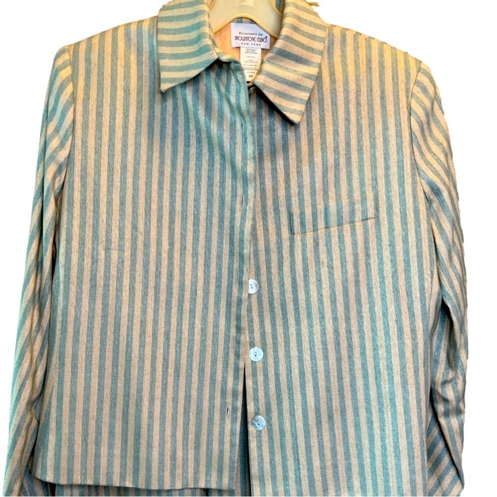 Brownstone Studio vintage 90s skirt business suit 100% silk size 8 P