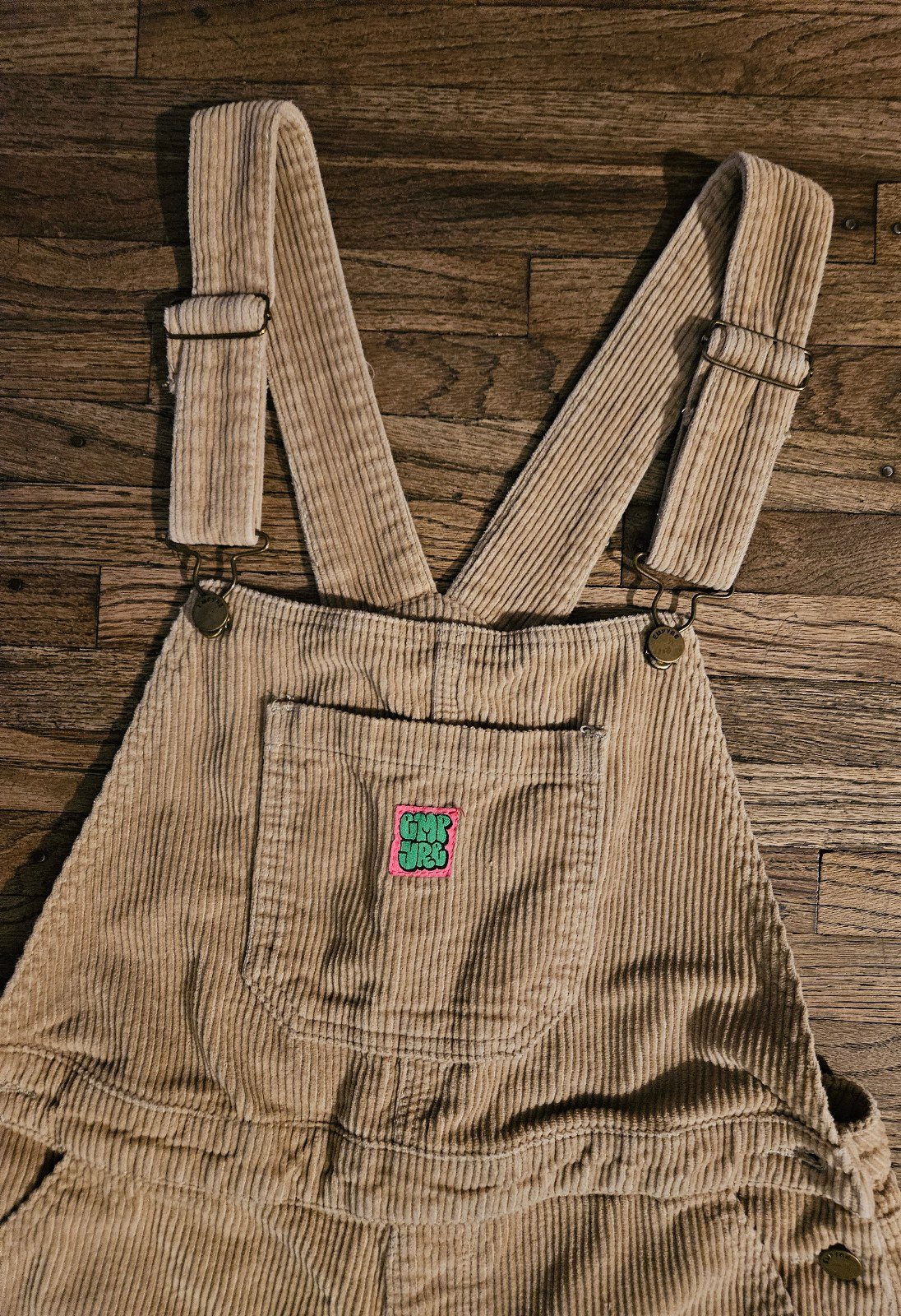 EMPYRE BEIGE KAHKI COURDUROY WOMEN LARGE SIZE OVERALLS