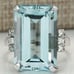 *NEW Huge Aquamarine Diamond 925 Silver Ring